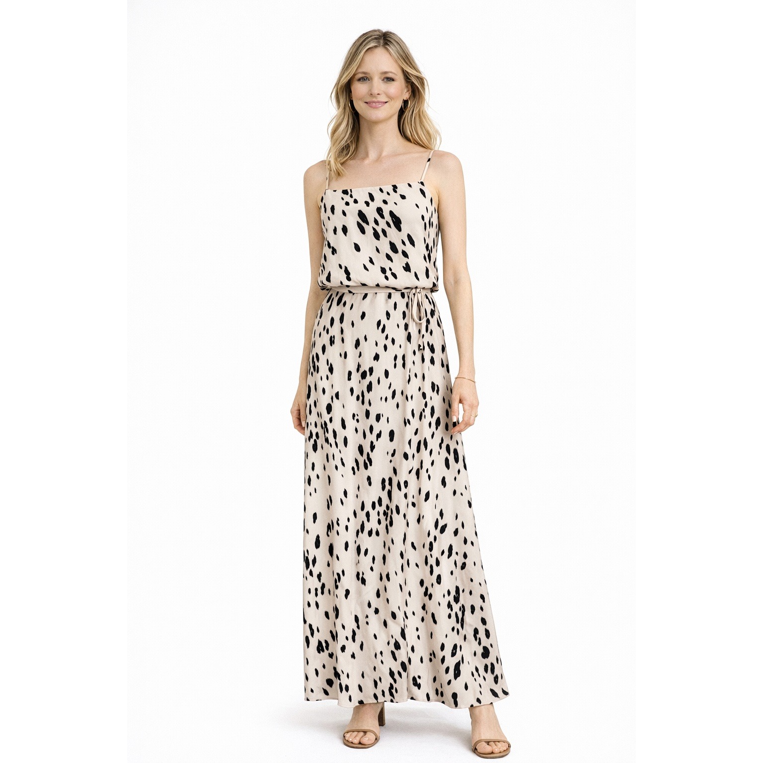 Reformation Dress Size 6 Animal Print Maxi Spaghetti Strap Faux Wrap Skirt
